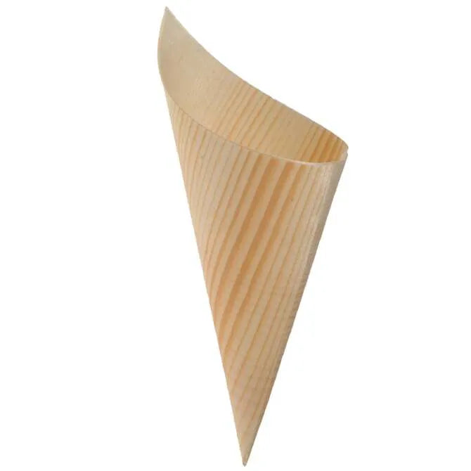 Wood Paper Serving Cone - 2.25-in Length