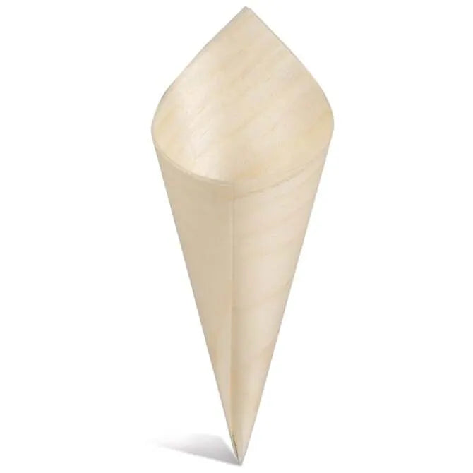 Wood Paper Serving Cone - 2.25-in Length