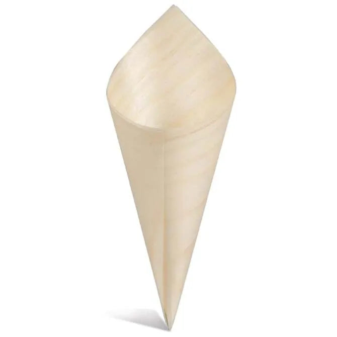 Wood Paper Serving Cone - 3.5-in Length