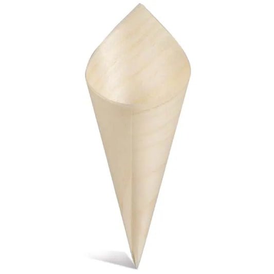 Wood Paper Serving Cone - 5-in Length