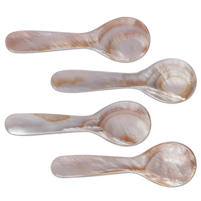 White Seashell Caviar Spoons- Set of Four