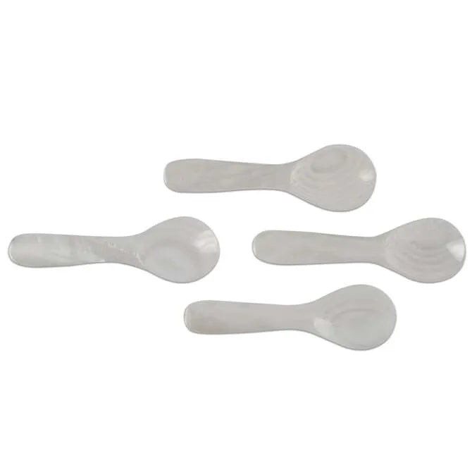 White Seashell Caviar Spoons- Set of Four