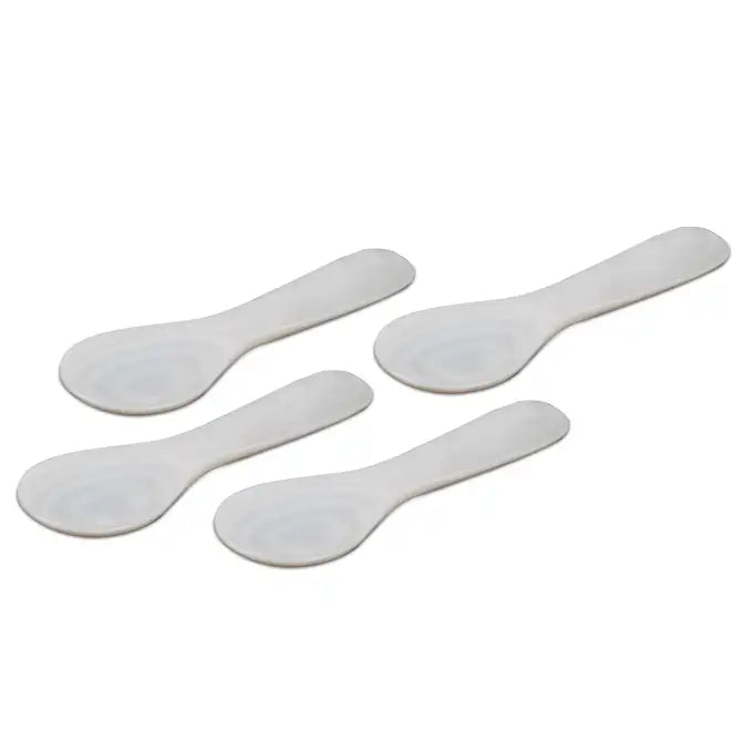 White Seashell Caviar Spoons- Set of Four