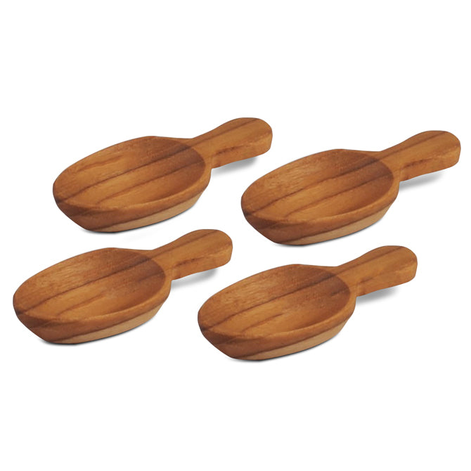 Mini Teak Scoop- Set of Four