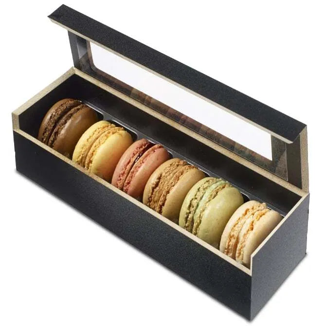 Wooden Macaron Box with 6-Piece Divider