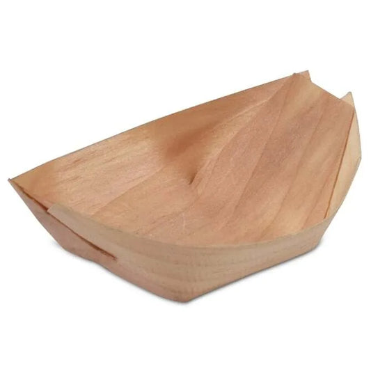 Poplar Wood Serving Boat 2.5 x 1.5 x .5 inch 50 Pack