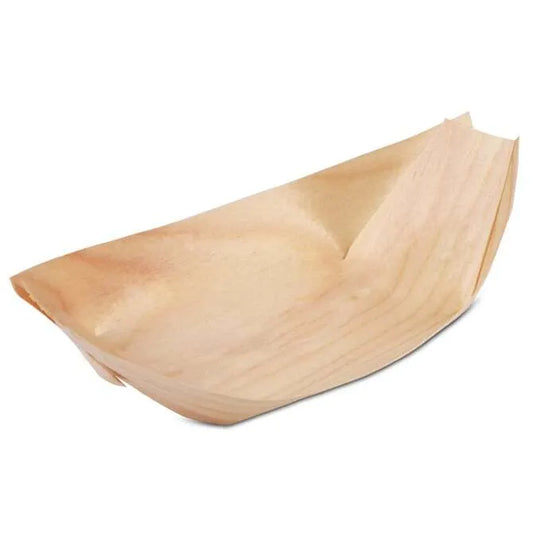 Poplar Wood Serving Boat 5.5 x 3 x .5 inch 50 Pack