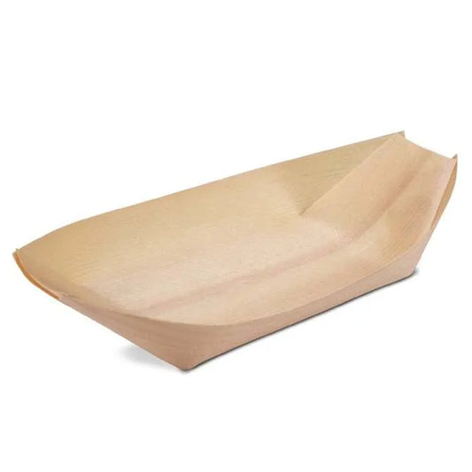 Poplar Wood Serving Boat - 8.5 x 4 x 1 inch