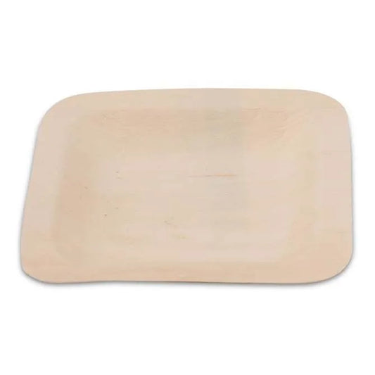 Square Poplar Wood Plate - 4.5 inch - 50 pack