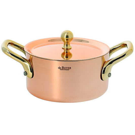 Inocuivre Stewpan and Lid with Brass Handle 3.9" Diameter